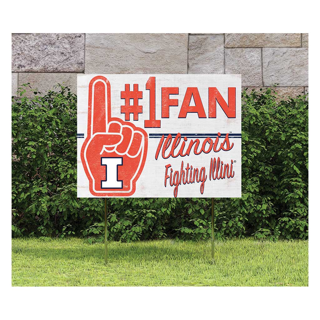 18x24 Lawn Sign #1 Fan Illinois Fighting Illini