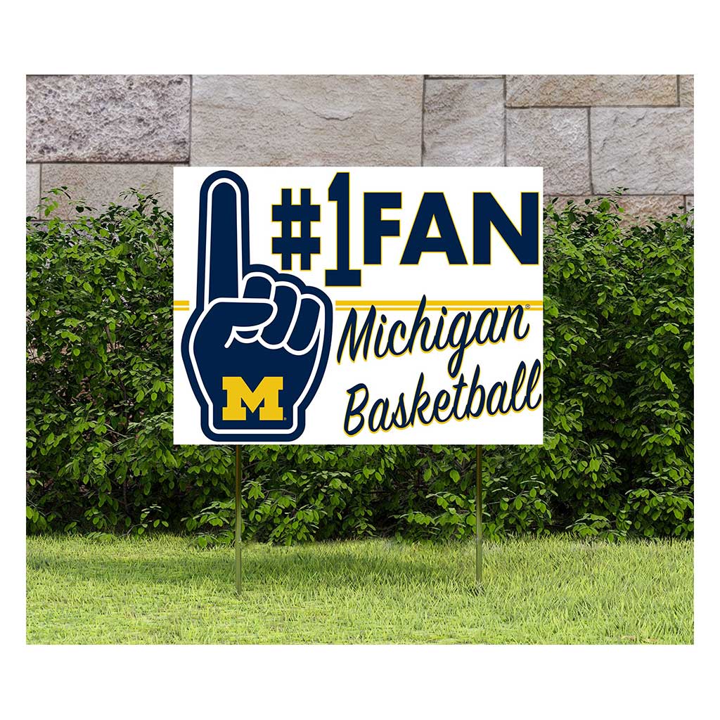 18x24 Lawn Sign #1 Fan Michigan Wolverines - Basketball