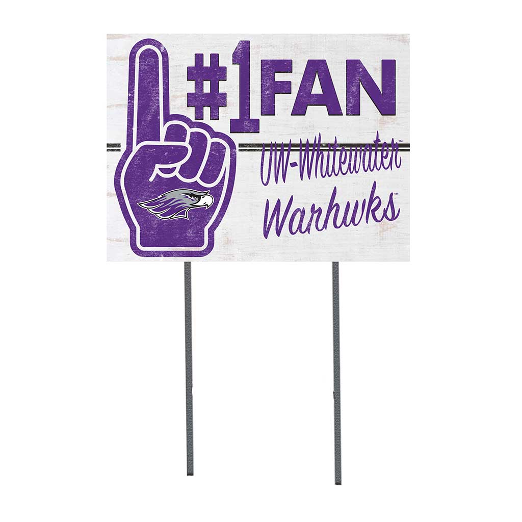18x24 Lawn Sign #1 Fan University of Wisconsin Whitewater Warhawks