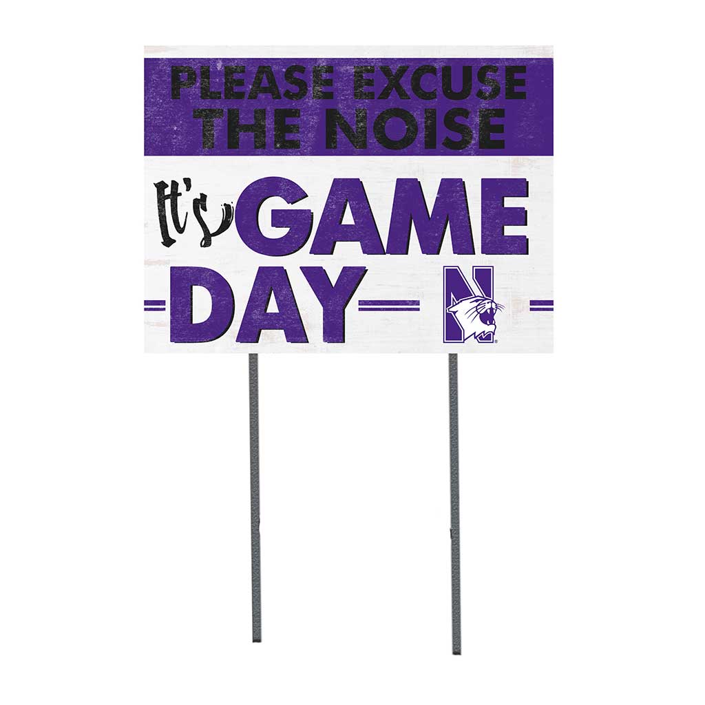 18x24 Lawn Sign Excuse the Noise Northwestern Wildcats