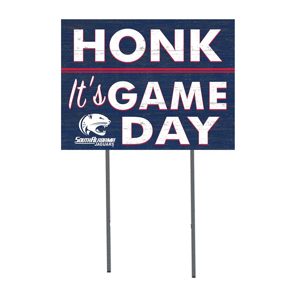 18x24 Lawn Sign Honk Game Day University of Southern Alabama Jaguars