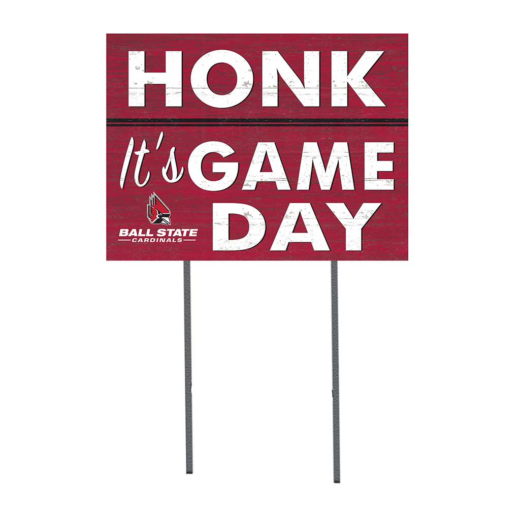 18x24 Lawn Sign Honk Game Day Ball State Cardinals