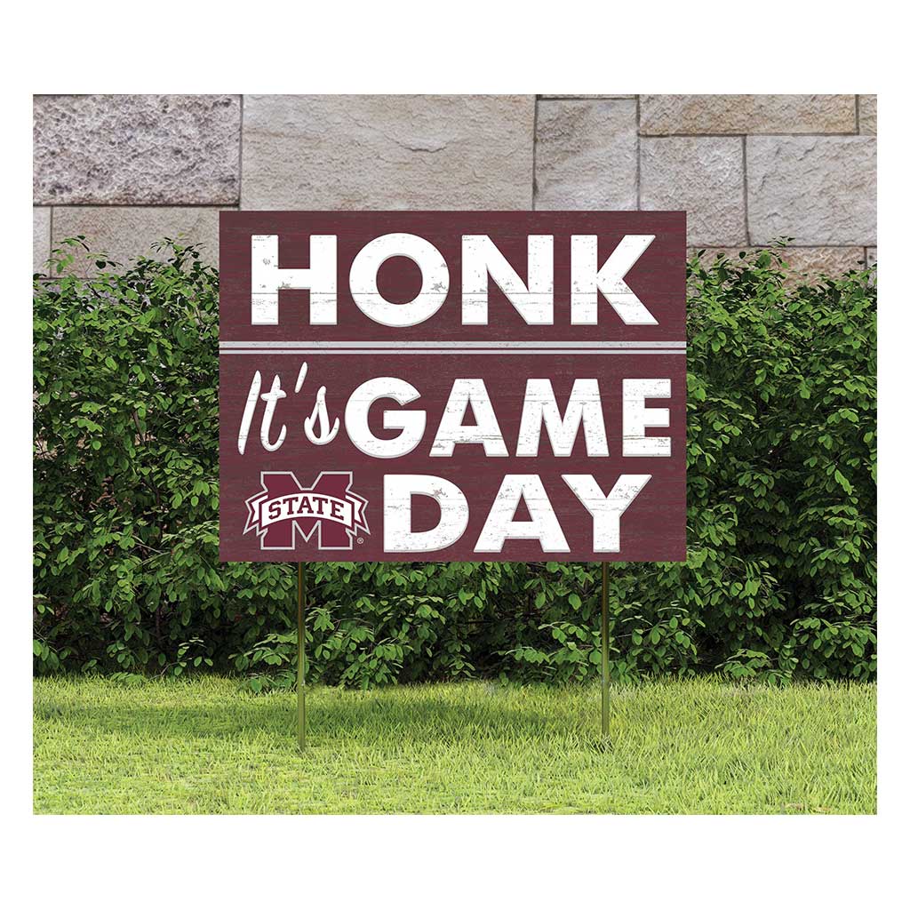 18x24 Lawn Sign Honk Game Day Mississippi State Bulldogs