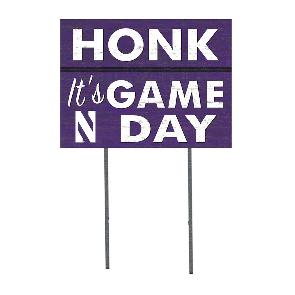 18x24 Lawn Sign Honk Game Day Northwestern Wildcats