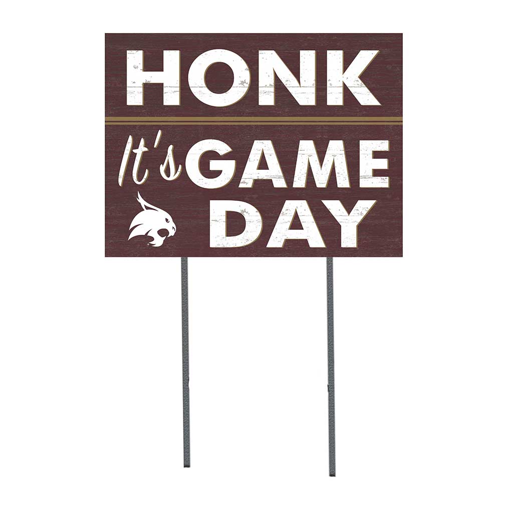 18x24 Lawn Sign Honk Game Day Texas State Bobcats