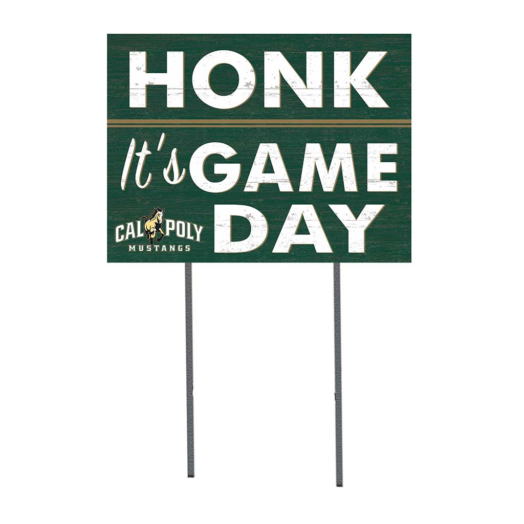 18x24 Lawn Sign Honk Game Day California Polytechnic State Mustangs