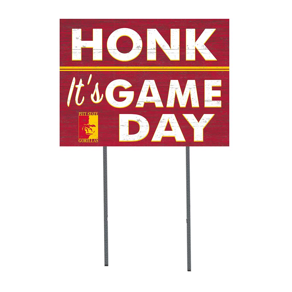 18x24 Lawn Sign Honk Game Day Pittsburg State University Gorilla