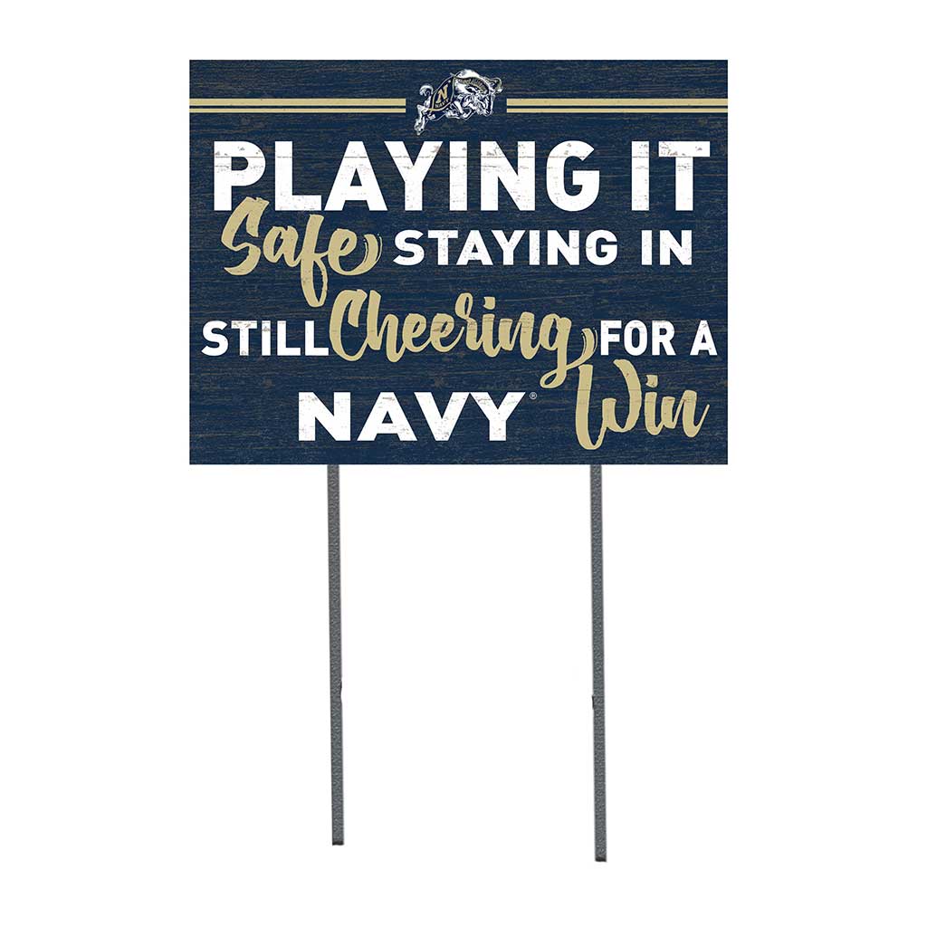 18x24 Lawn Sign Playing Safe at Home Naval Academy Midshipmen