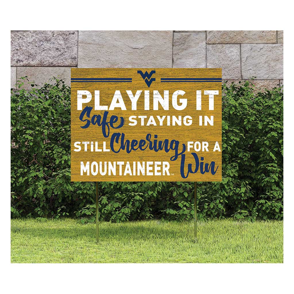 18x24 Lawn Sign Playing Safe at Home West Virginia Mountaineers