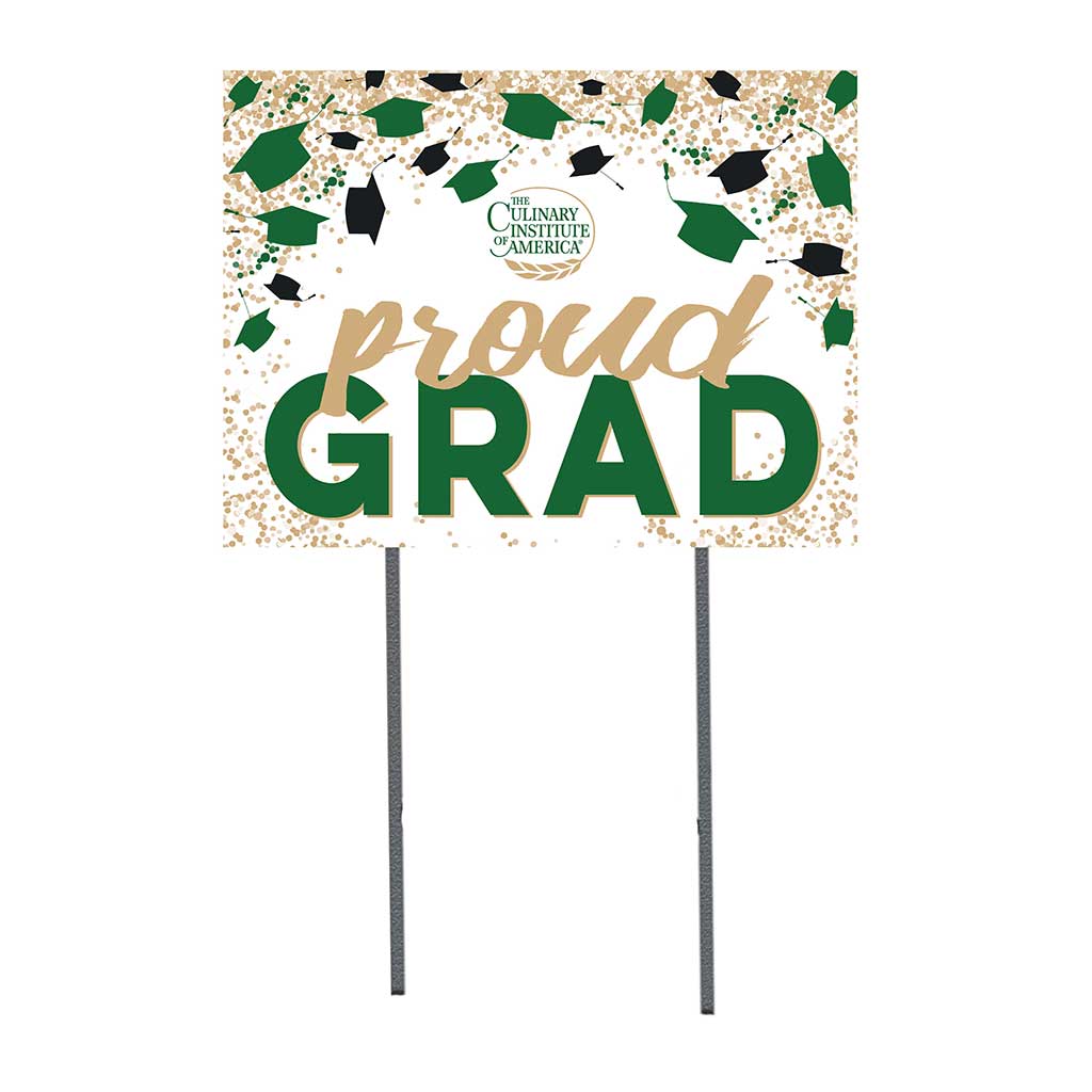 18x24 Lawn Sign Grad with Cap and Confetti Culinary Institute of America Steels
