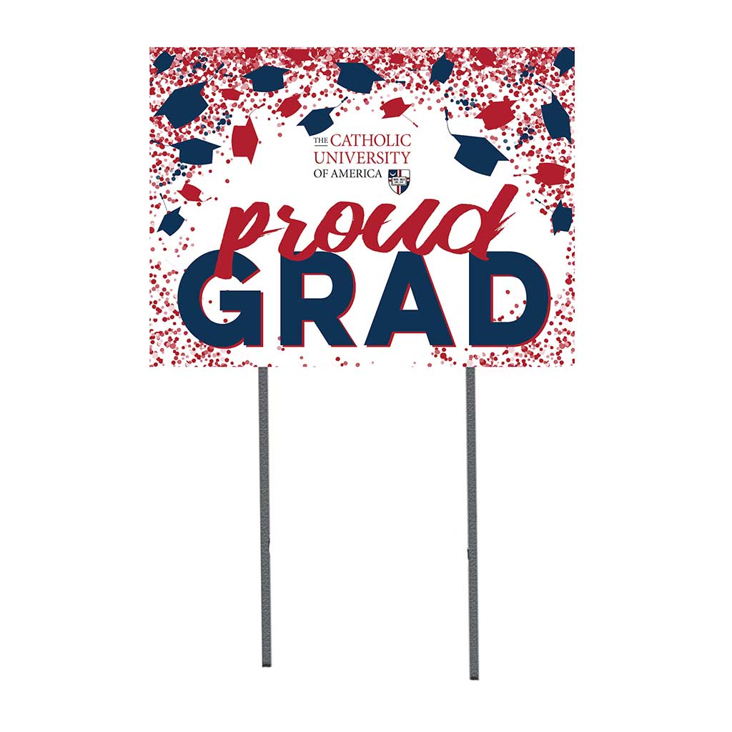 18x24 Lawn Sign Grad with Cap and Confetti The Catholic University of America Cardinals