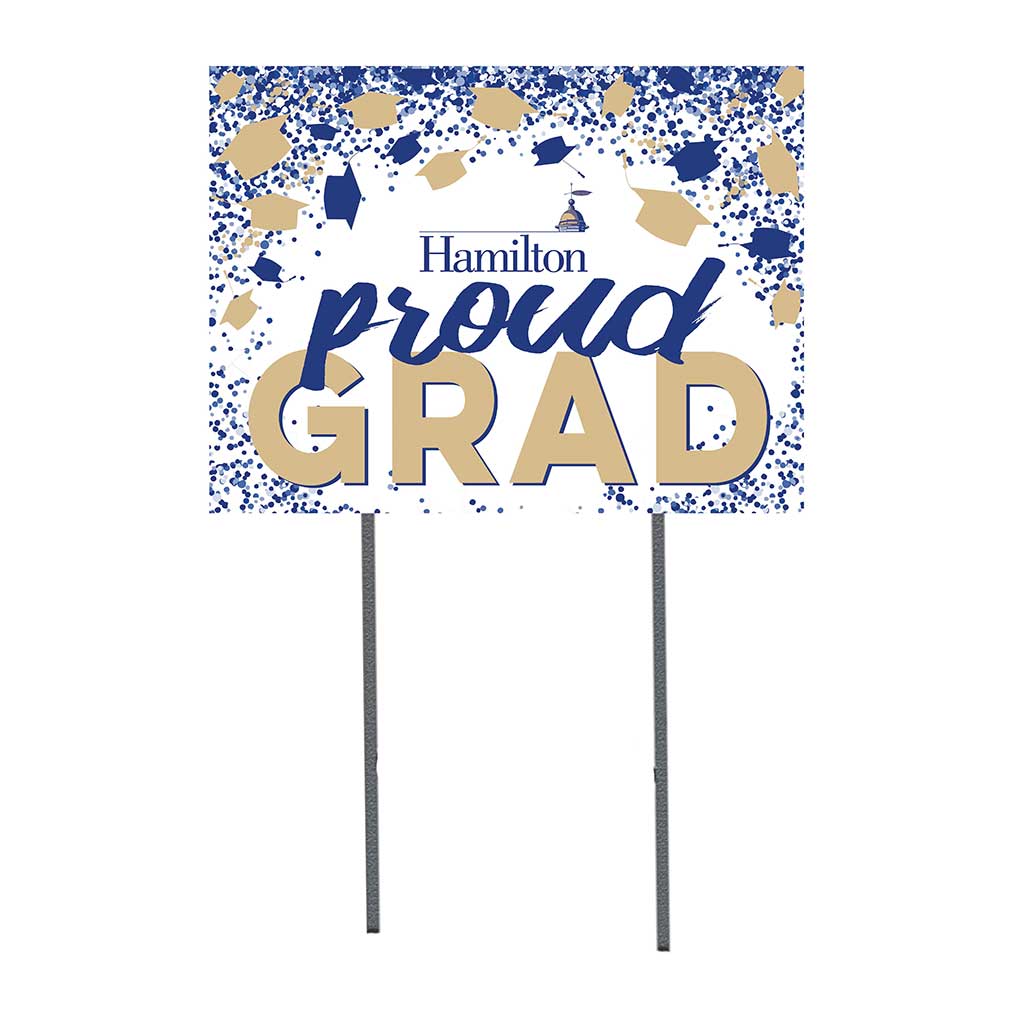 18x24 Lawn Sign Grad with Cap and Confetti Hamilton College Continentals