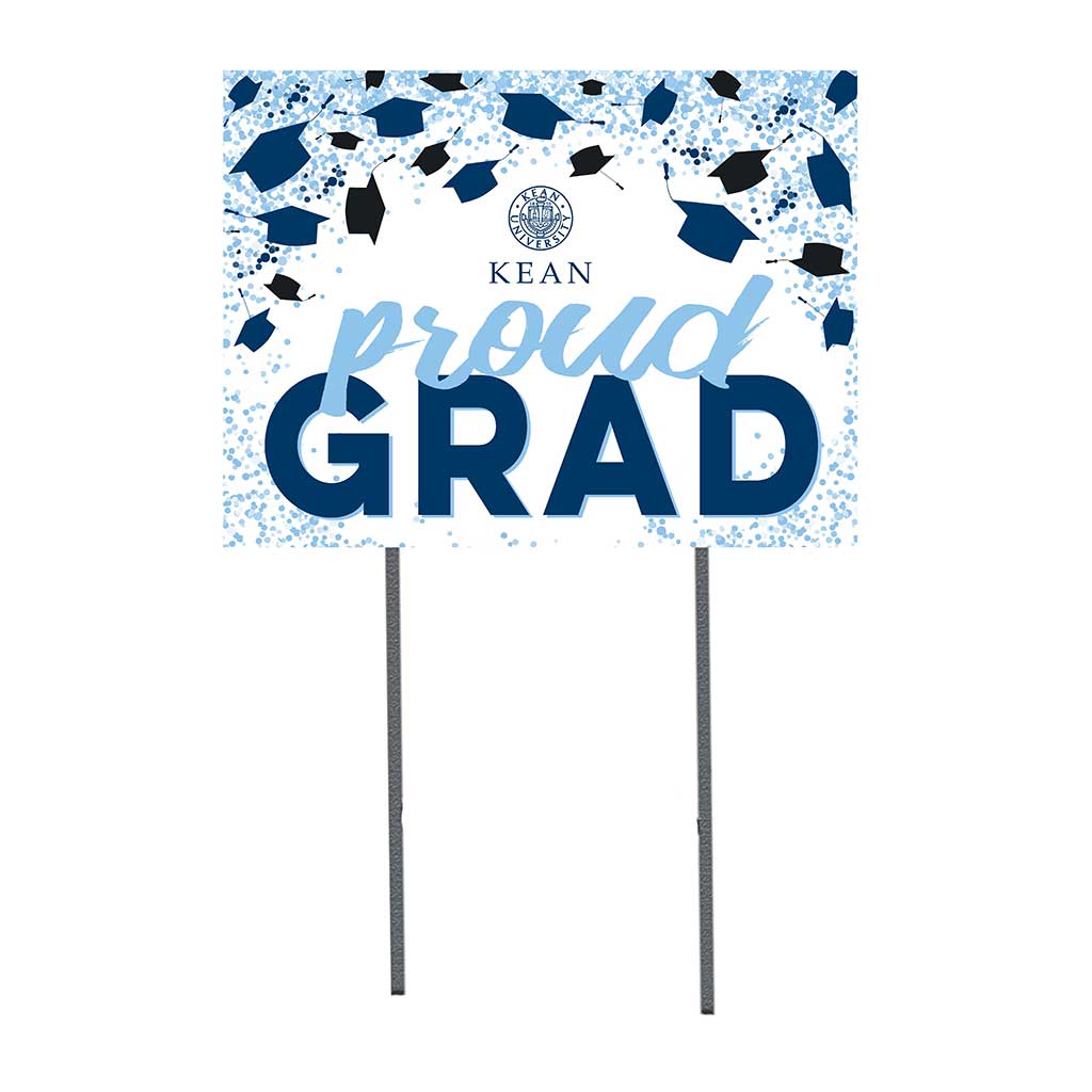 18x24 Lawn Sign Grad with Cap and Confetti Kean University Cougars