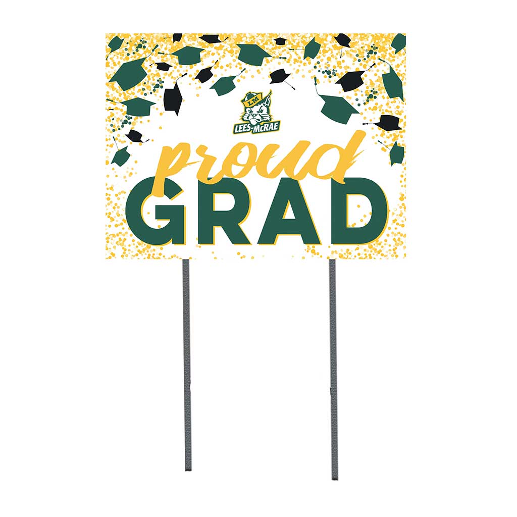 18x24 Lawn Sign Grad with Cap and Confetti Lees-McRae College Bobcats