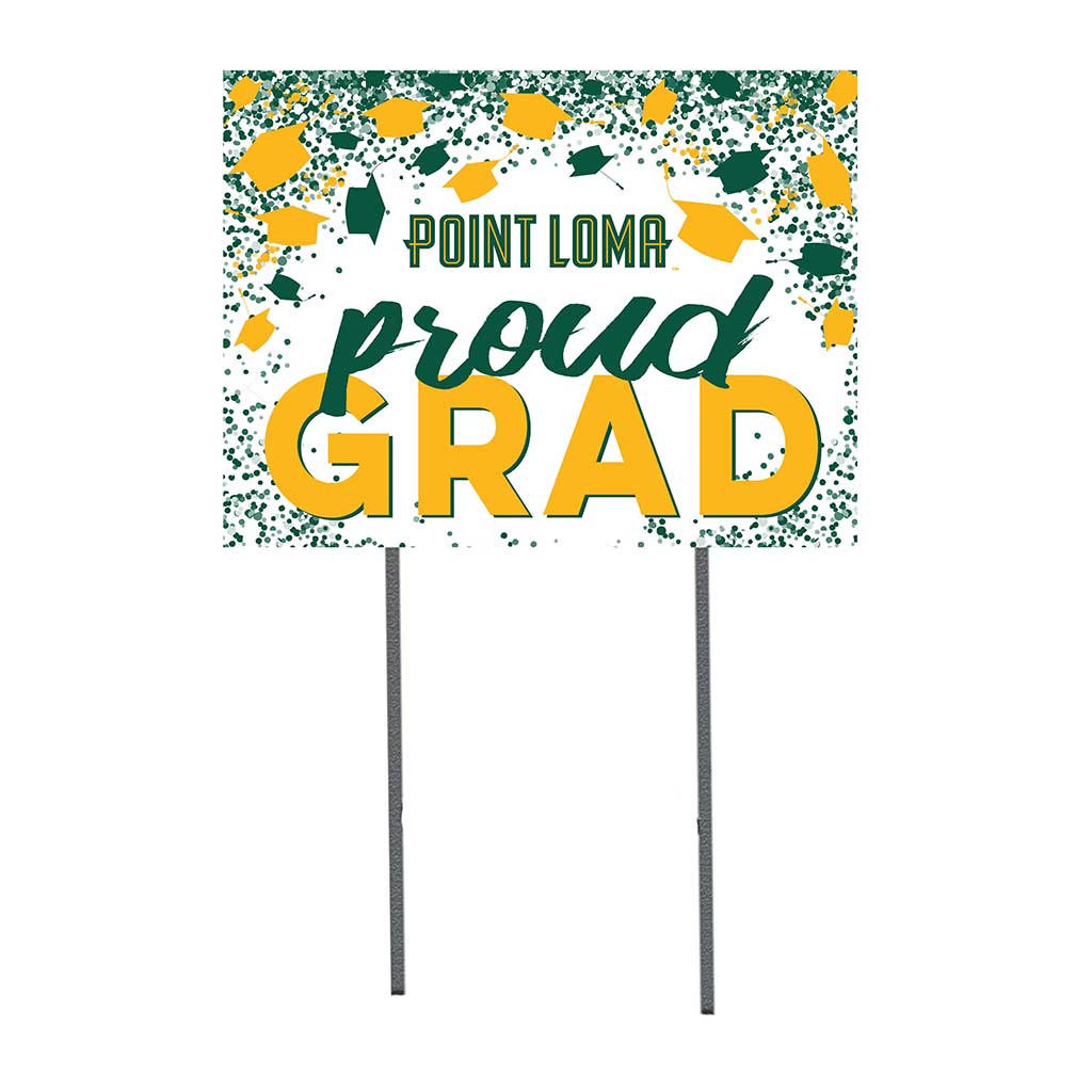 18x24 Lawn Sign Grad with Cap and Confetti Point Loma Zarene University Sea Lions