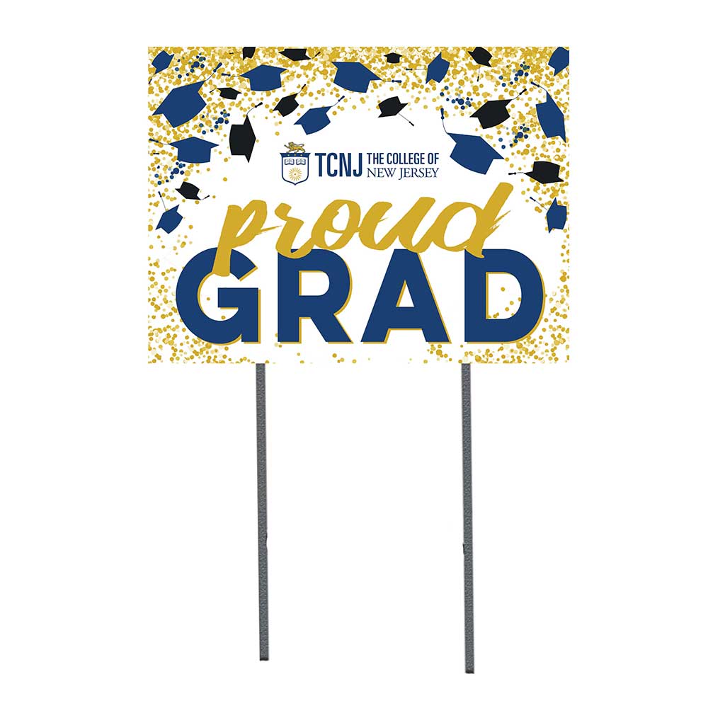 18x24 Lawn Sign Grad with Cap and Confetti The College of New Jersey Lions