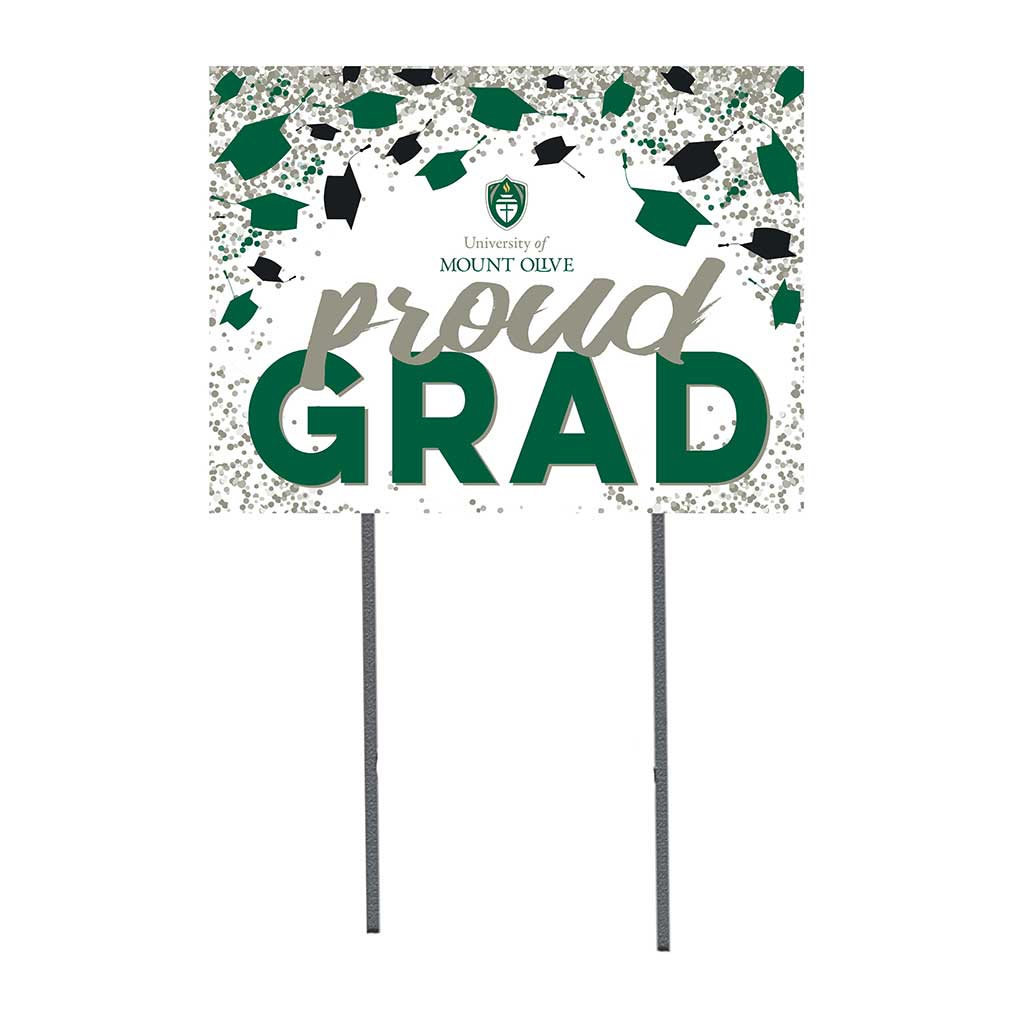18x24 Lawn Sign Grad with Cap and Confetti University of Mount Olive Trojans