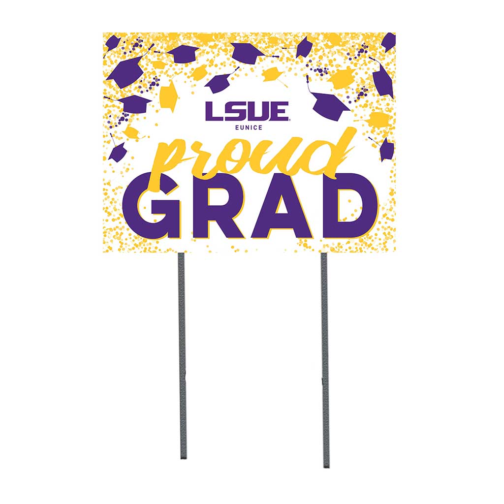 18x24 Lawn Sign Grad with Cap and Confetti LSU Eunice Bengals