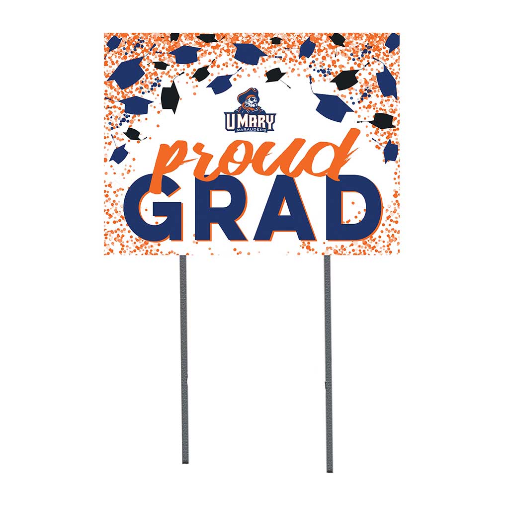 18x24 Lawn Sign Grad with Cap and Confetti University of Mary Marauders