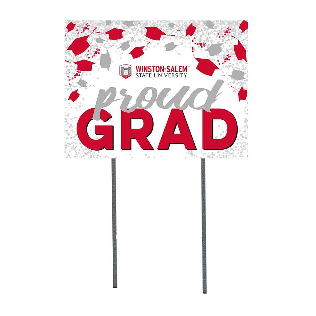 18x24 Lawn Sign Grad with Cap and Confetti Winston-Salem State Rams