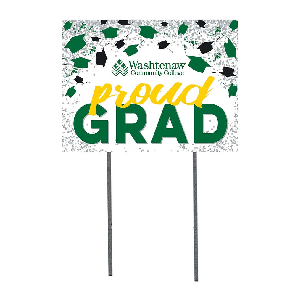 18x24 Lawn Sign Grad with Cap and Confetti Washtenaw Community College