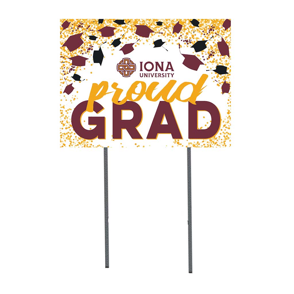 18x24 Lawn Sign Grad with Cap and Confetti Lona College Gaels