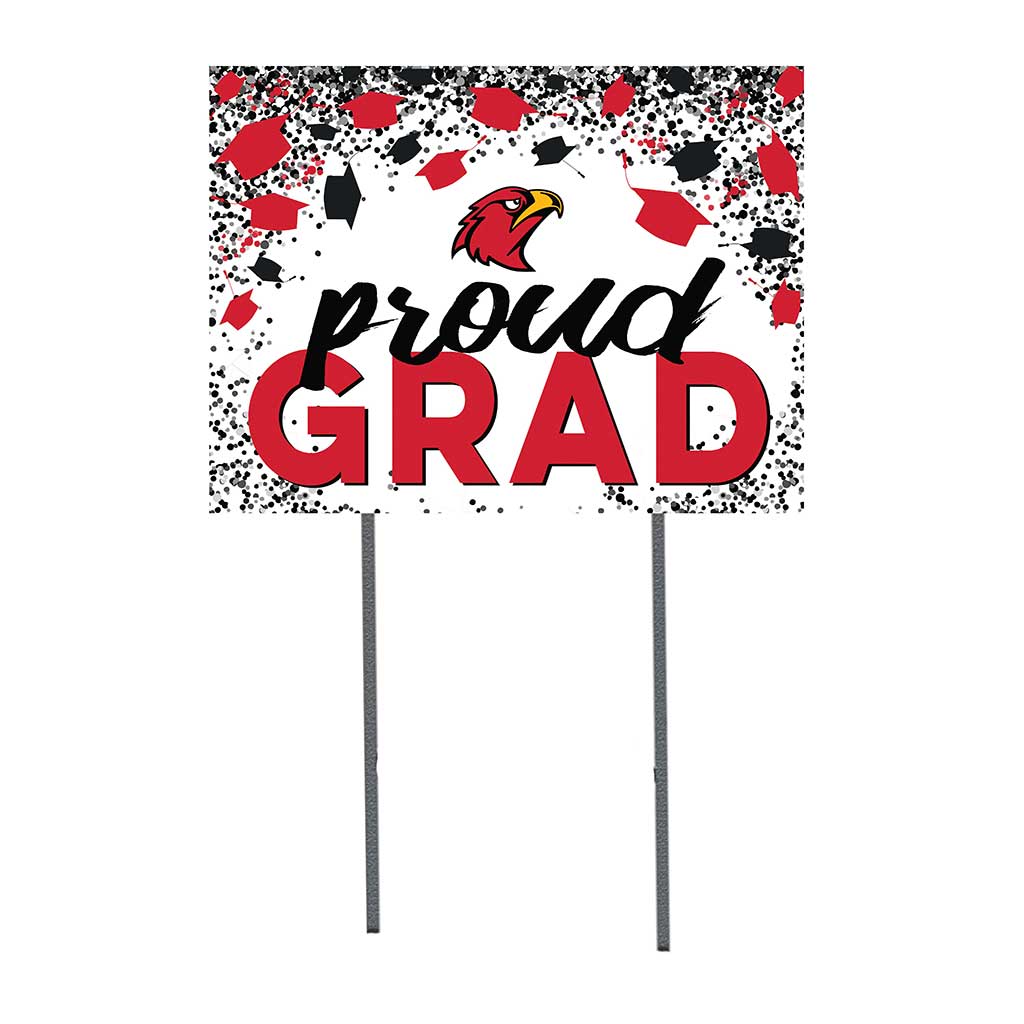 18x24 Lawn Sign Grad with Cap and Confetti Illinois Institute of Technology Scarlet Hawks