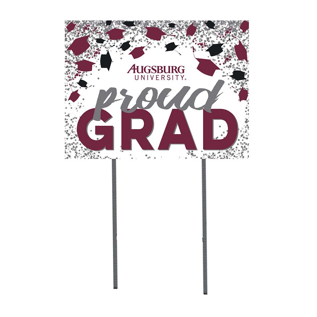 18x24 Lawn Sign Grad with Cap and Confetti Augsburg College Auggies