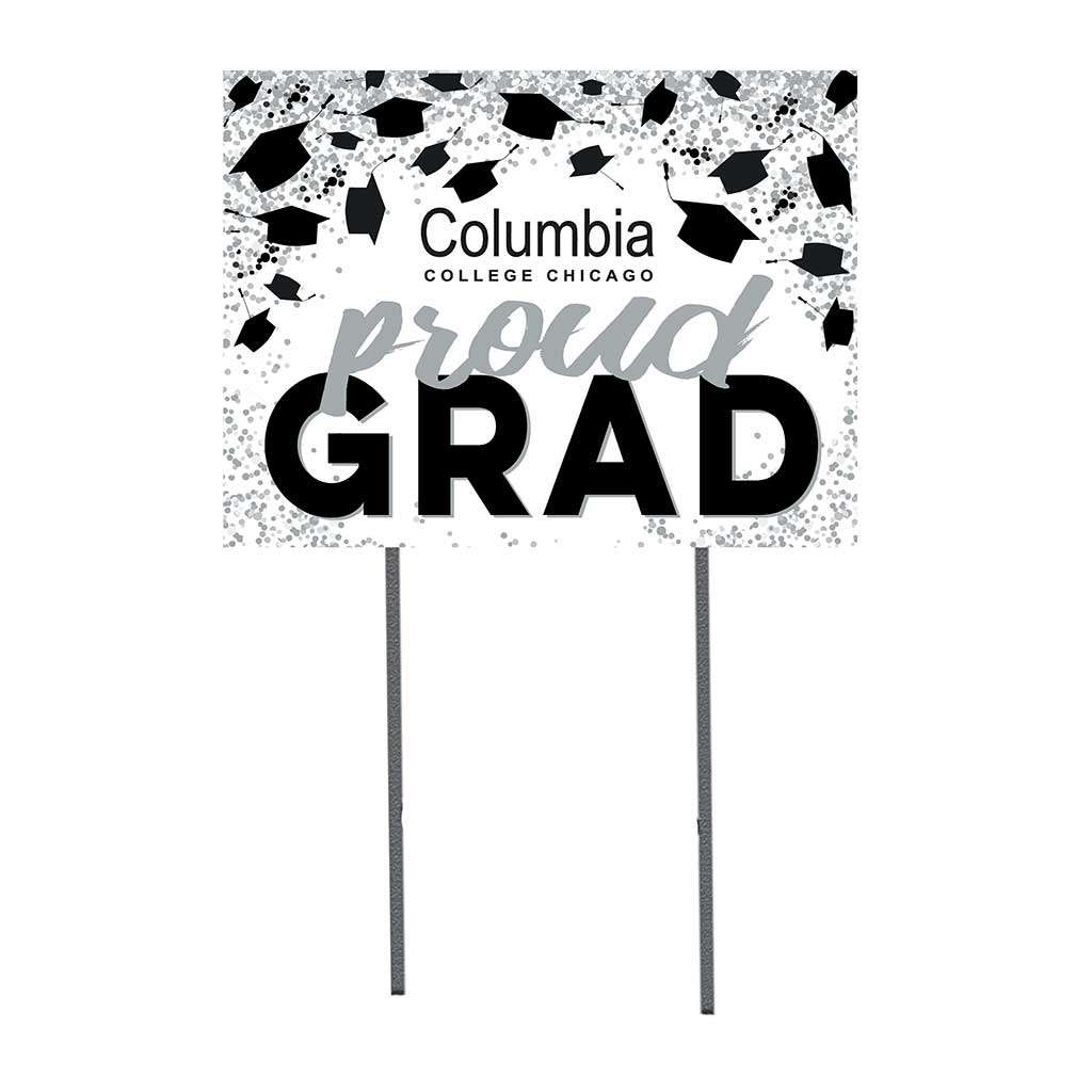 18x24 Lawn Sign Grad with Cap and Confetti Columbia College Chicago Renegades