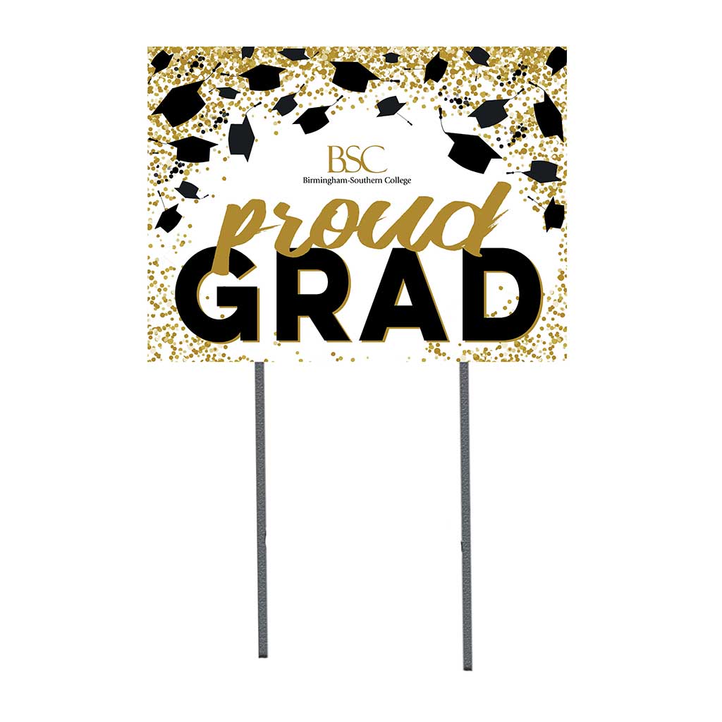 18x24 Lawn Sign Grad with Cap and Confetti Birmingham Southern College Panthers