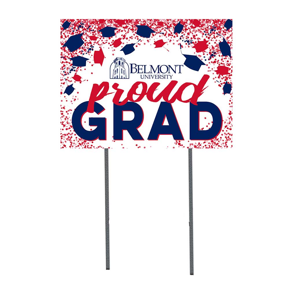 18x24 Lawn Sign Grad with Cap and Confetti Belmont Bruins