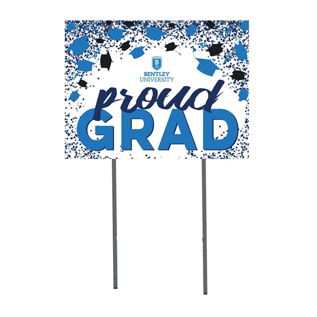 18x24 Lawn Sign Grad with Cap and Confetti Bentley University Falcons