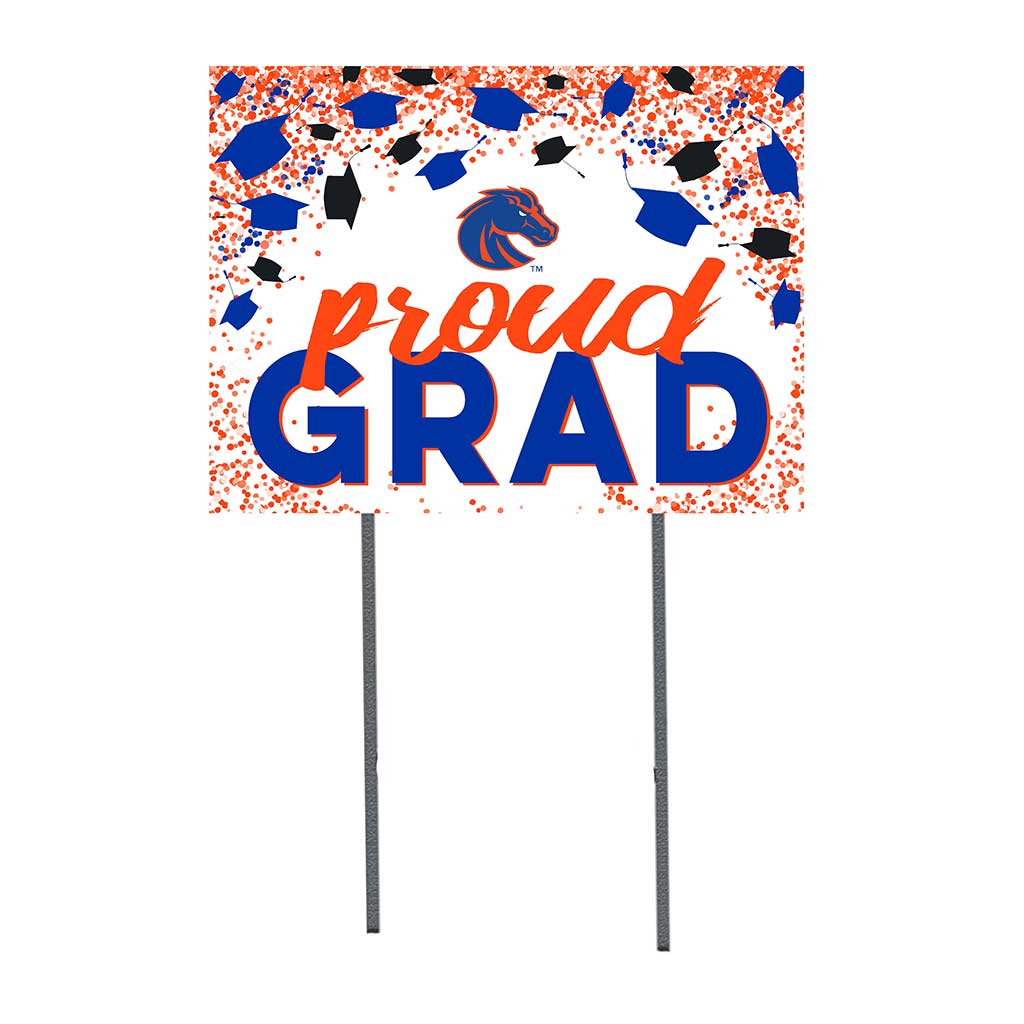 18x24 Lawn Sign Grad with Cap and Confetti Boise State Broncos