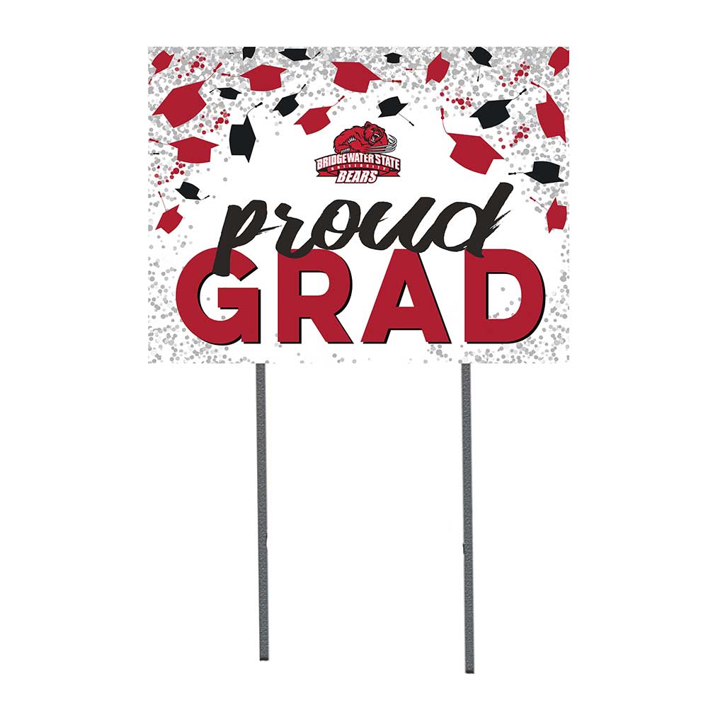 18x24 Lawn Sign Grad with Cap and Confetti Bridgewater State Bears