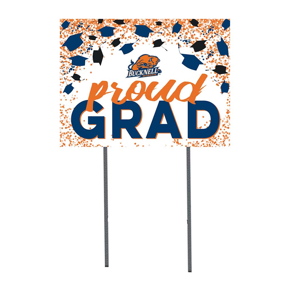 18x24 Lawn Sign Grad with Cap and Confetti Bucknell Bison