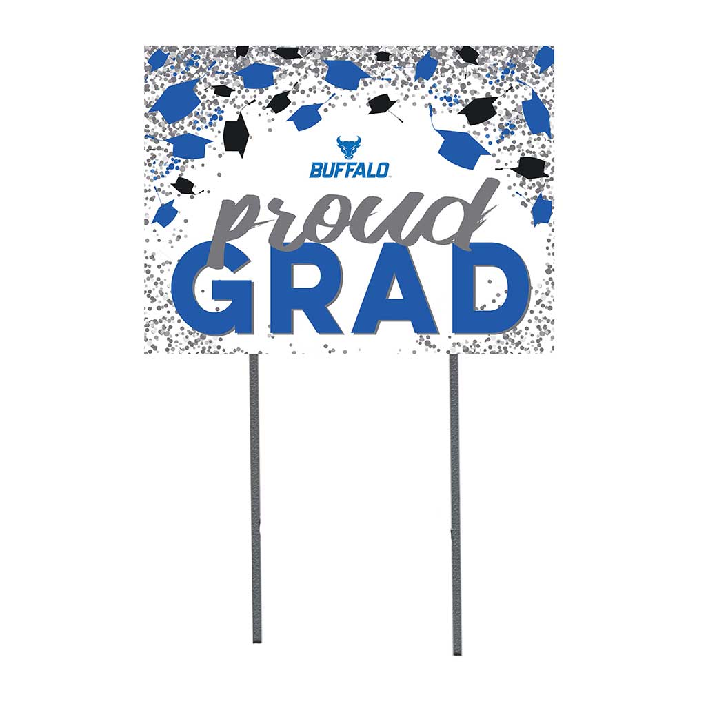 18x24 Lawn Sign Grad with Cap and Confetti University at Buffalo Bulls