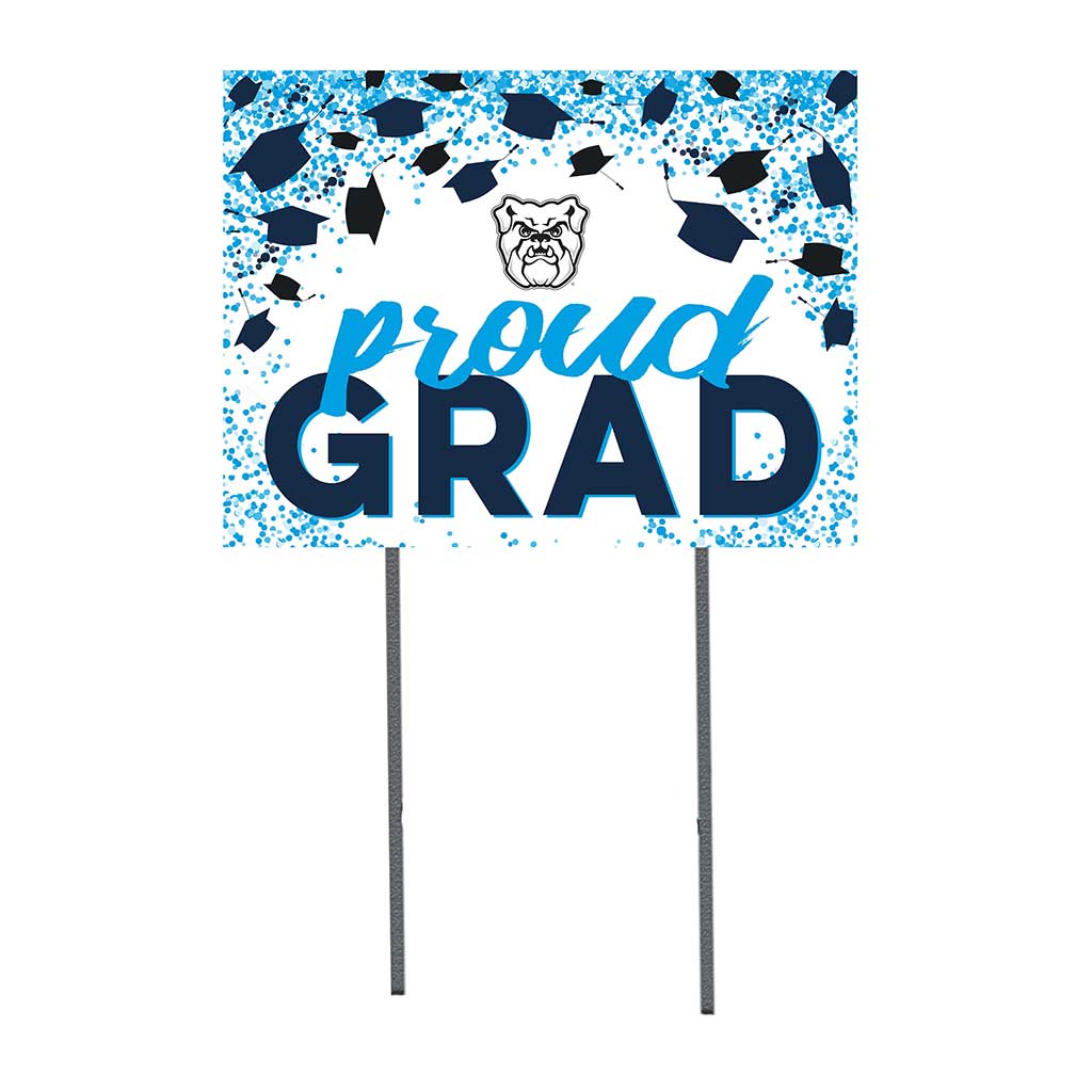 18x24 Lawn Sign Grad with Cap and Confetti Butler Bulldogs