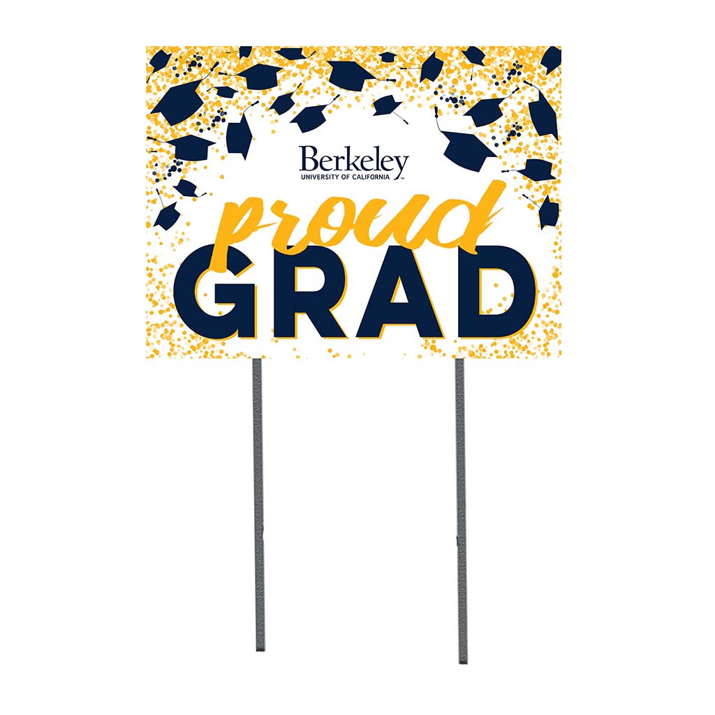 18x24 Lawn Sign Grad with Cap and Confetti California (Berkeley) Golden Bears