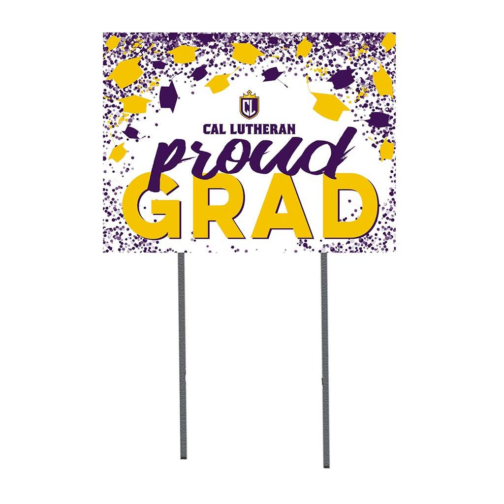 18x24 Lawn Sign Grad with Cap and Confetti California Lutheran Kingsmen