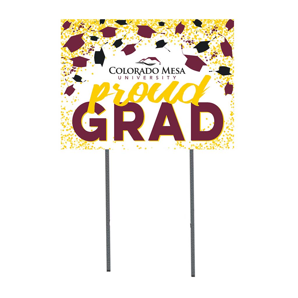 18x24 Lawn Sign Grad with Cap and Confetti Colorado Mesa Mavericks