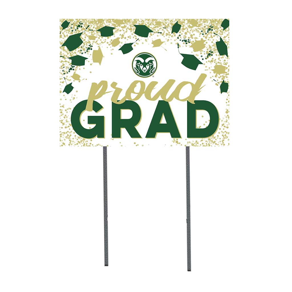 18x24 Lawn Sign Grad with Cap and Confetti Colorado State-Ft. Collins Rams