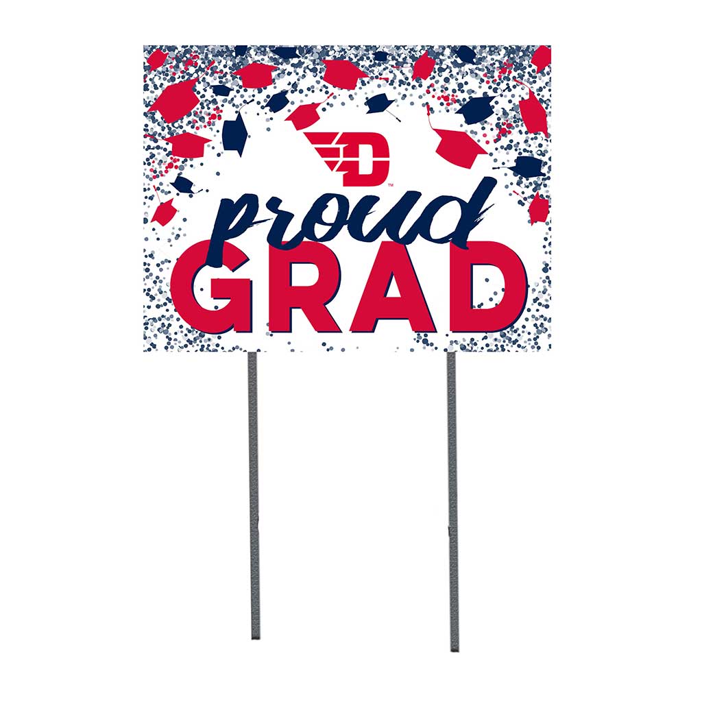18x24 Lawn Sign Grad with Cap and Confetti Dayton Flyers