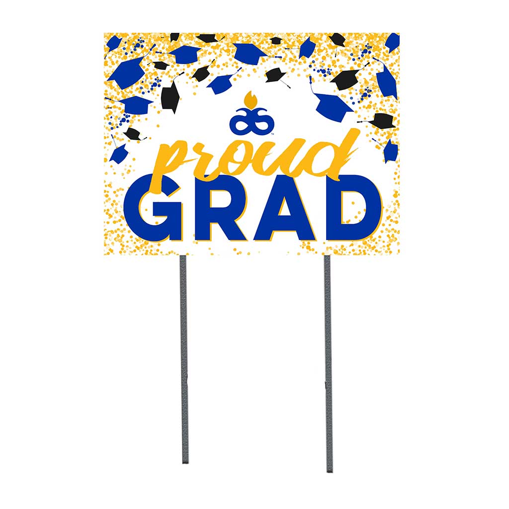 18x24 Lawn Sign Grad with Cap and Confetti Albany State University Golden Rams