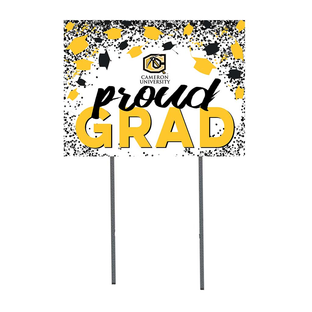 18x24 Lawn Sign Grad with Cap and Confetti Cameron University Aggies