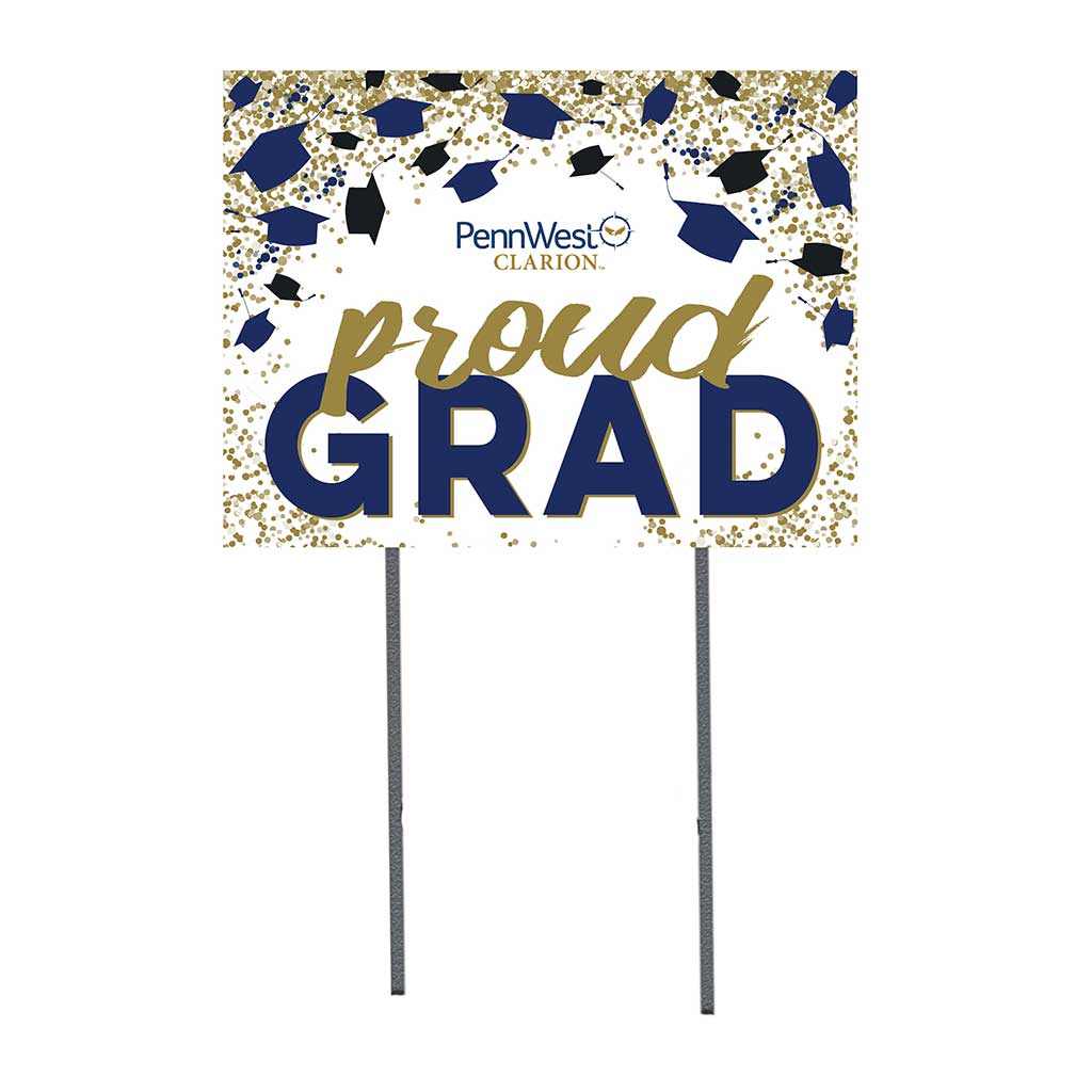 18x24 Lawn Sign Grad with Cap and Confetti Clarion University Eagles