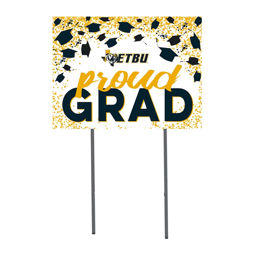 18x24 Lawn Sign Grad with Cap and Confetti East Texas Baptist Tigers