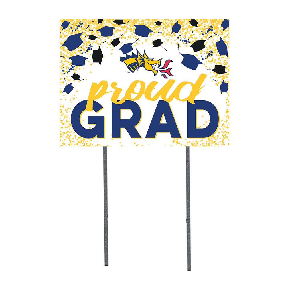 18x24 Lawn Sign Grad with Cap and Confetti Drexel Dragons