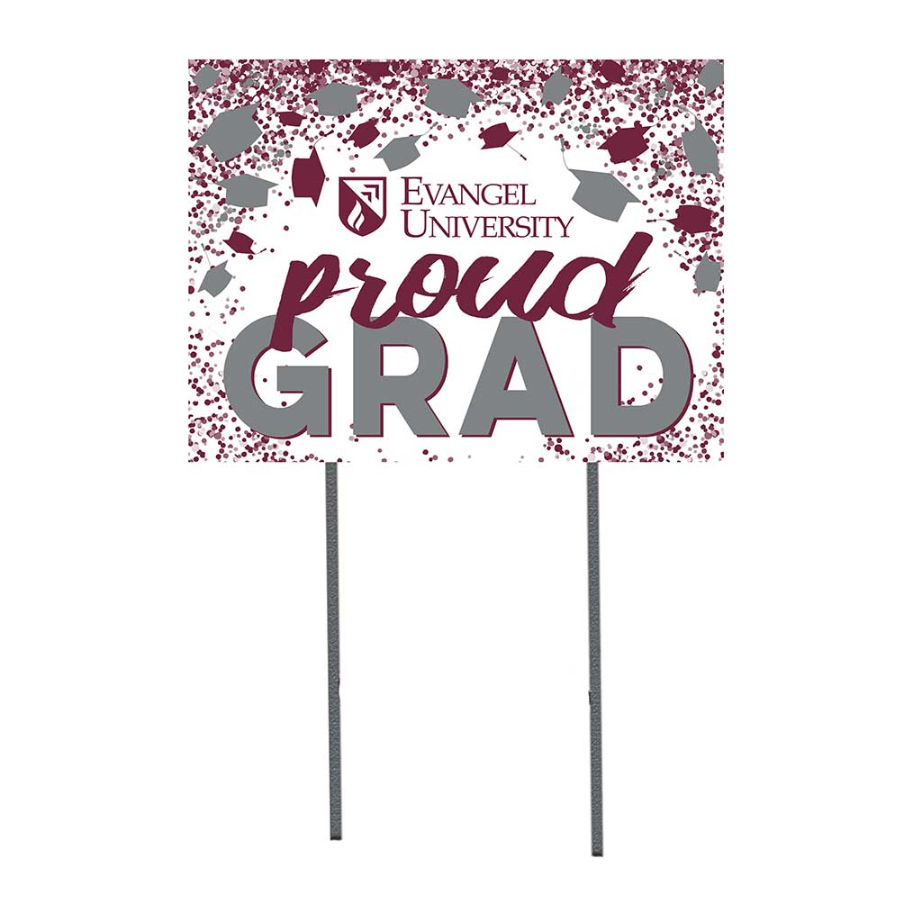 18x24 Lawn Sign Grad with Cap and Confetti Evangel University Valor