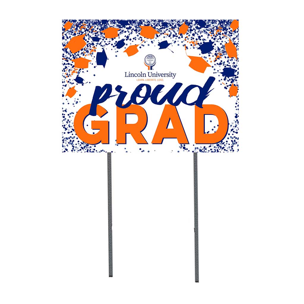 18x24 Lawn Sign Grad with Cap and Confetti Lincoln University Lions