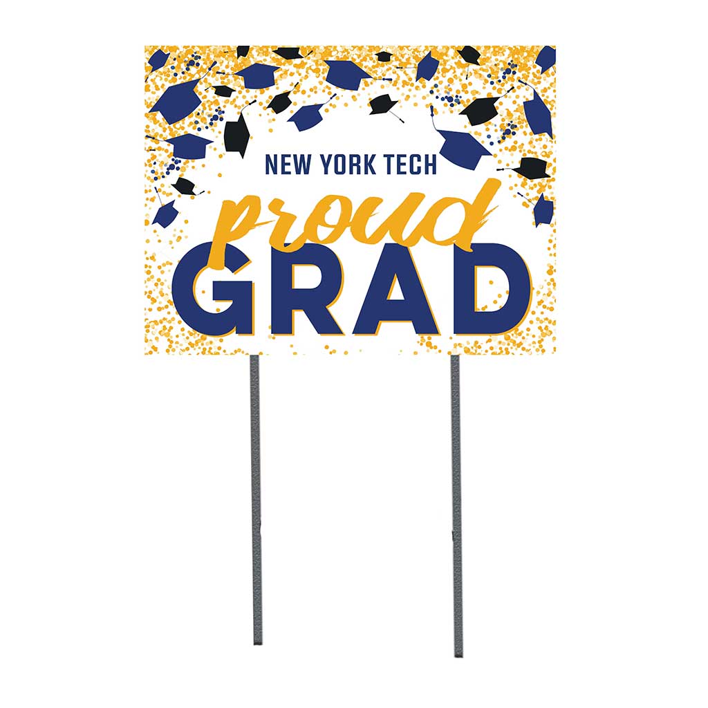 18x24 Lawn Sign Grad with Cap and Confetti New York Tech Bears
